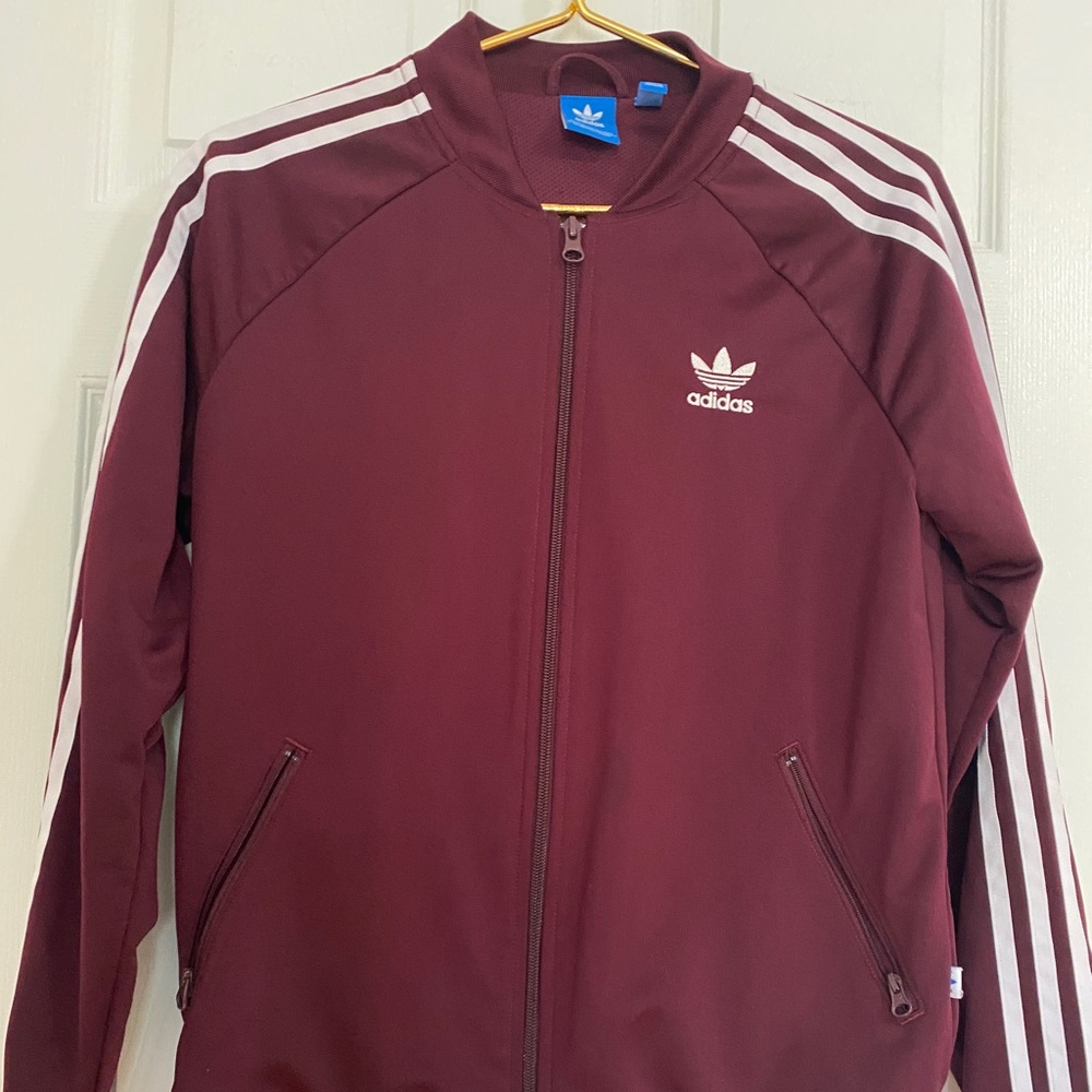 Adidas Burgundy jacket size M.